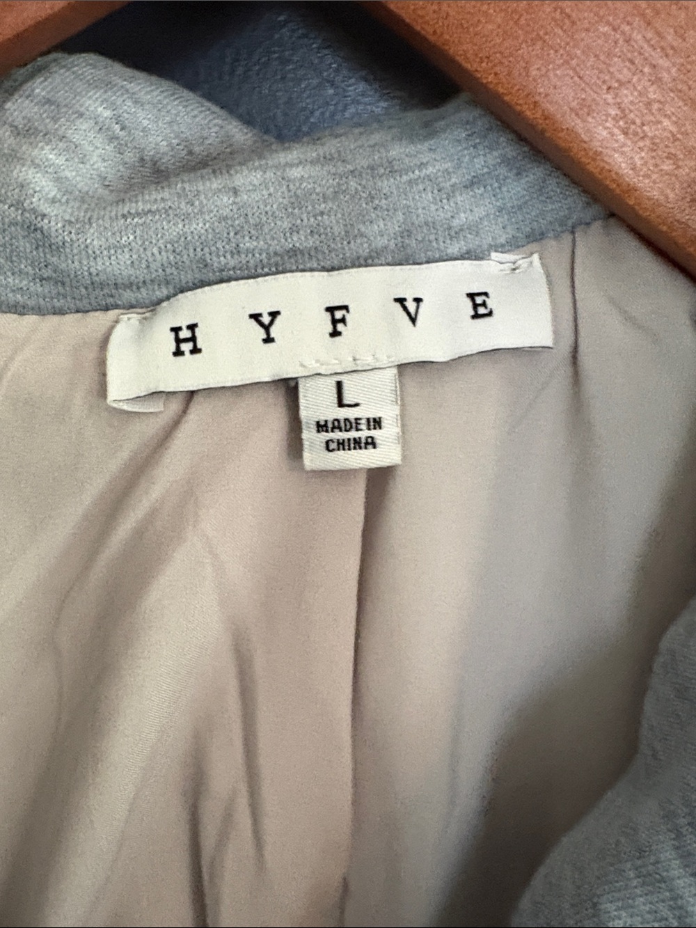 HYFVE Beige Blazer with Gray Hooded Layer built in - Picture 2 of 5